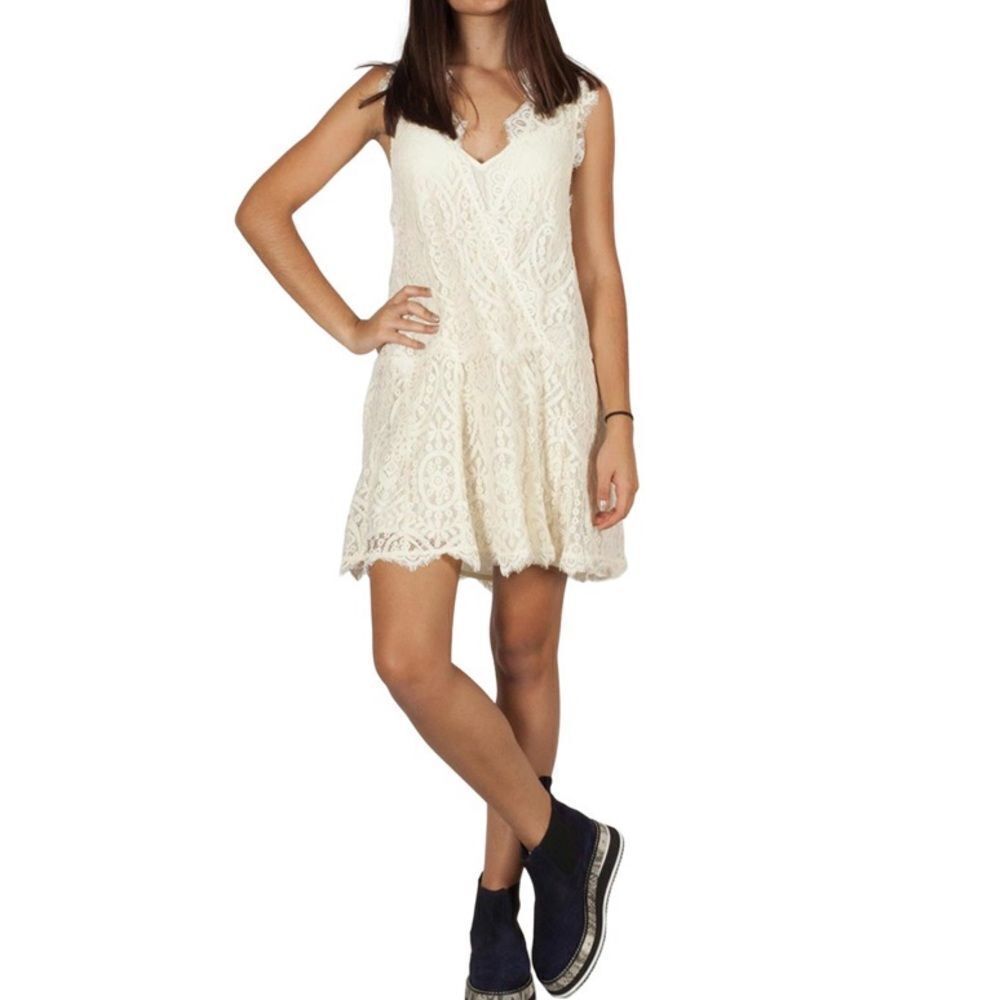 Free People Ivory Lace Mini Dress
